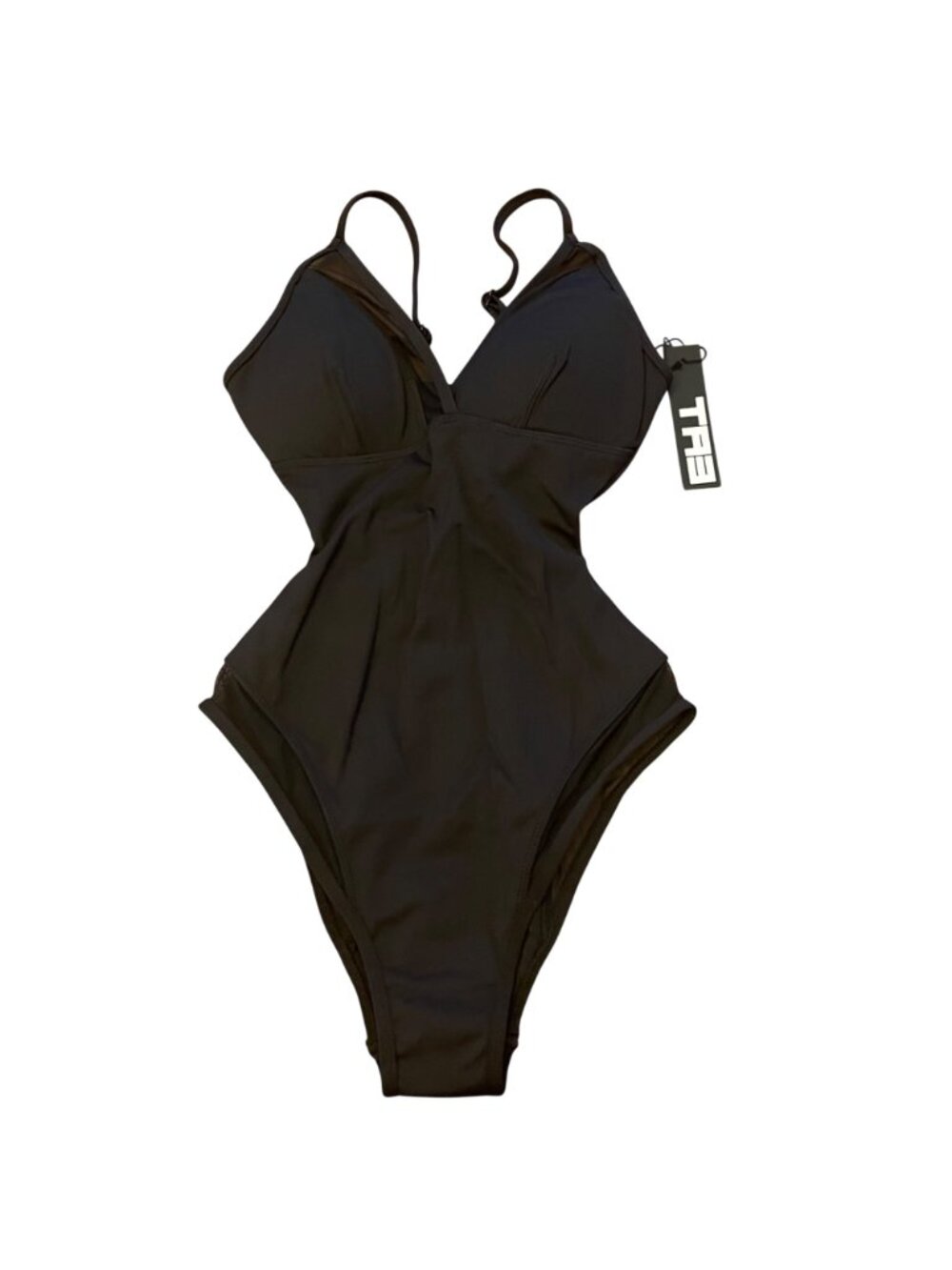 TA3 Meshy Mesh One Piece Swimsuit Black Sz SM XLONG